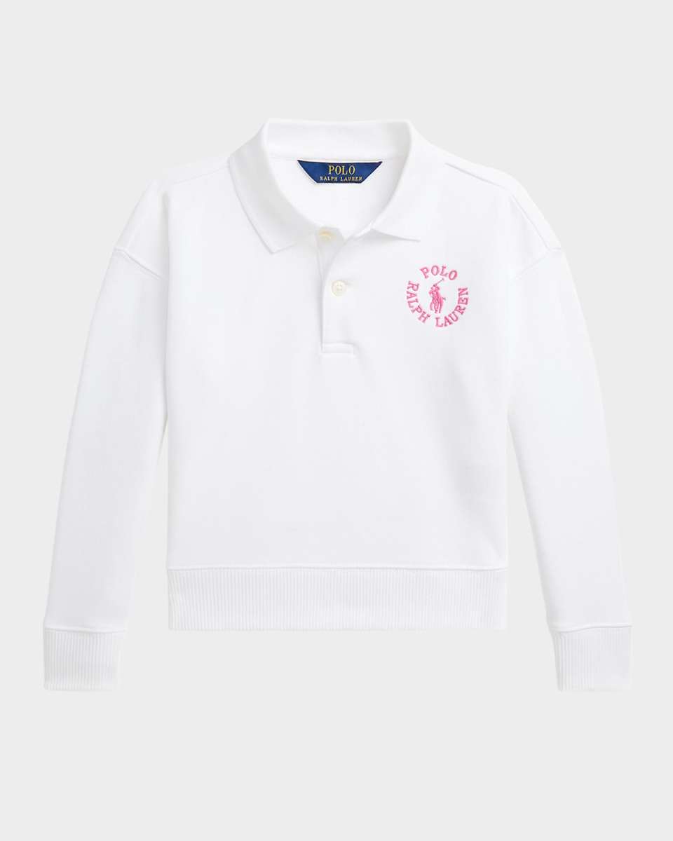 Girl's Polo Embroidered Sweatshirt, Size 2-6X